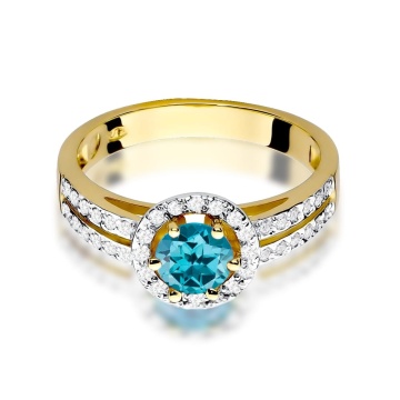 Inel Aur 9K cu Topaz London Blue 0.50 ct si Diamante Naturale 0.20 ct - Img 8