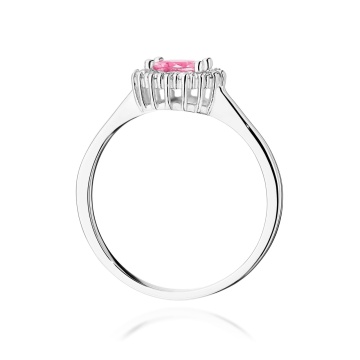 Inel Aur 9K cu Topaz Roz 0.60 ct si Diamante Naturale 0.14 ct - Img 7