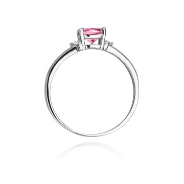 Inel Aur 9K cu Topaz Roz 0.65 ct si Diamante Naturale 0.01 ct - Img 7
