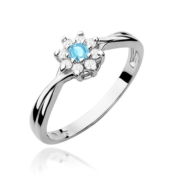 Inel Aur 9K cu Topaz Swiss 0.15 ct si Diamante Naturale 0.12 ct - Img 5