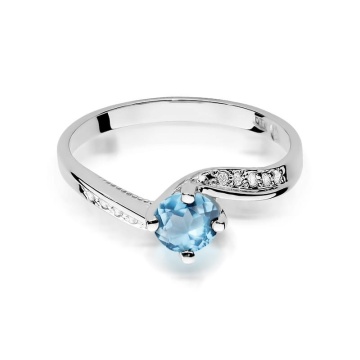 Inel Aur 9K cu Topaz Swiss 0.50 ct si Diamante Naturale 0.05 ct - Img 6