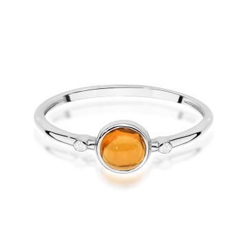 Inel Aur 9K cu Yellow Tourmaline 0.60 ct si Diamante Naturale 0.01 ct - Img 5