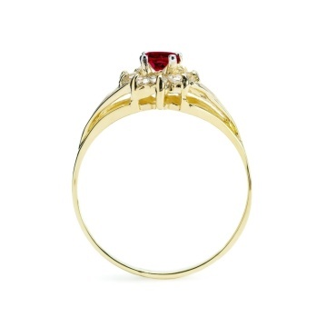 Inel Elegant din Aur 8K cu Zirconii Roz Închis, Mărimea 6 x 4 mm - Img 3