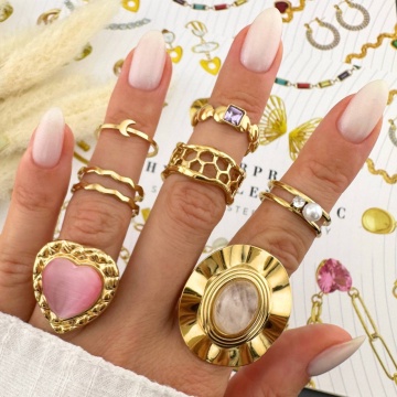 Inel Luck din Inox placat cu AUR 18K - Img 2