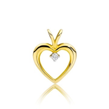 Pandantiv Aur 14K cu Diamant Natural 0.04 ct
