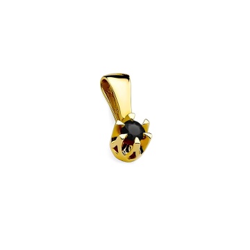 Pandantiv Aur 14K cu Diamant Natural Negru 0.12 ct - Img 2