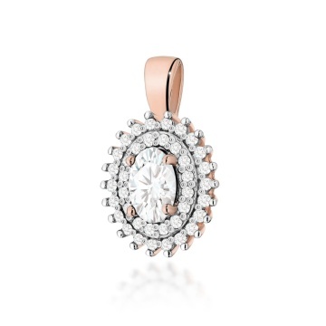 Pandantiv Aur 14K cu Diamante de Laborator 0.59 ct - Img 3