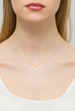 Pandantiv Aur 14K cu Diamante Naturale 0.01 ct - Img 2