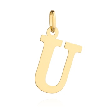 Pandantiv Aur 14K cu Litera U, 24x14 mm - Img 2