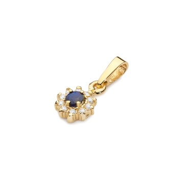 Pandantiv Aur 14K cu Safir 0.15 ct si Diamante Naturale 0.09 ct - Img 6