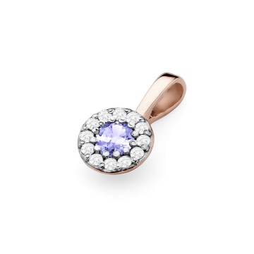 Pandantiv Aur 14K cu Tanzanit 0.15 ct si Diamante Naturale 0.10 ct - Img 4