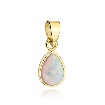 Pandantiv Aur 14K În Formă De Lacrimă Cu Opal
