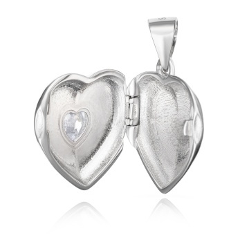 Pandantiv personalizabil Heart din argint 925 cu cristal alb - Img 2