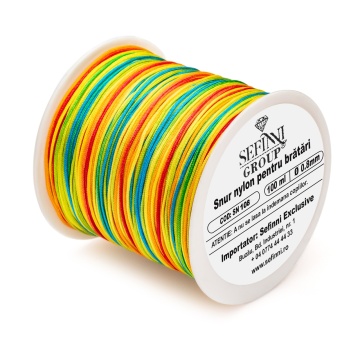 Rola snur 100m x 0.8mm - multicolor happy - Img 1