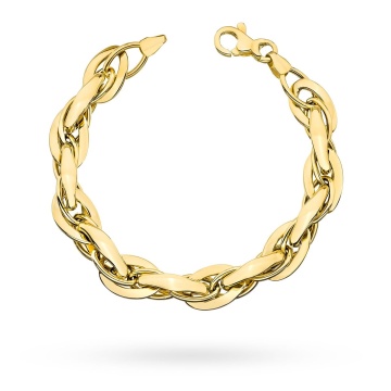 Bratara Aur cu Zale Late Impletite- 14k