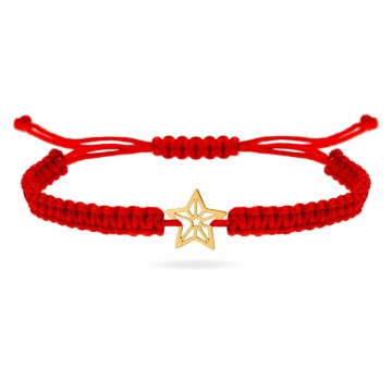 Bratara cu snur si Steaua Nordului din aur 14k