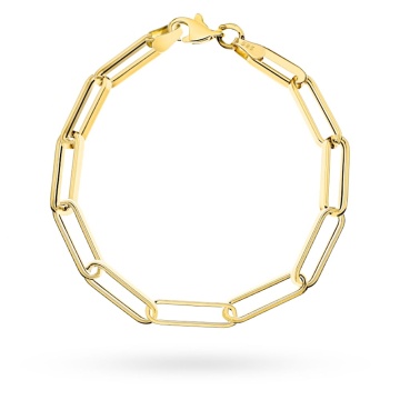 Brățară Elegantă Din Aur 14K Cu Linkuri Ovale Alungite, 18-21 Cm - Img 3