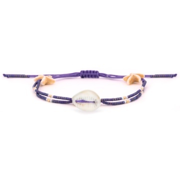 Brățară pentru picior - Purple Beach din AUR 14K