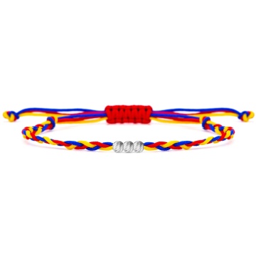 Brățară Trio România Tricolor cu biluțe din Argint