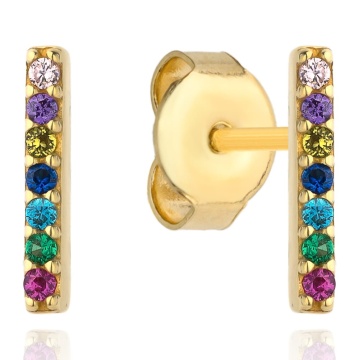 Cercei Aur 14k cu Cristale Multicolore - Img 2