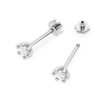 Cercei Aur 14K cu Diamant de Laborator 0.15 ct Filet cu Protectie - Img 6