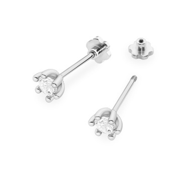 Cercei Aur 14K cu Diamant de Laborator 0.30 ct Filet cu Protectie - Img 8