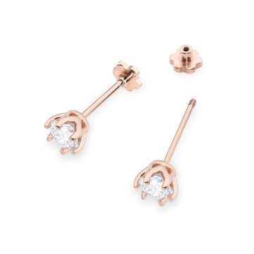 Cercei Aur 14K cu Diamant de Laborator 0.50 ct Filet cu Protectie - Img 5
