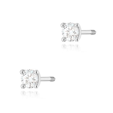 Cercei Aur 14K cu Diamant Natural 0.04 ct Filet cu Protectie - Img 5