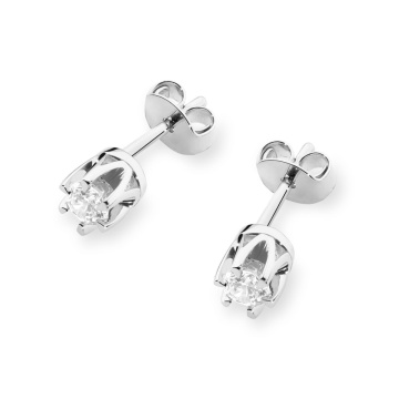 Cercei Aur 14K cu Diamant Natural 0.12 ct Filet cu Protectie - Img 6