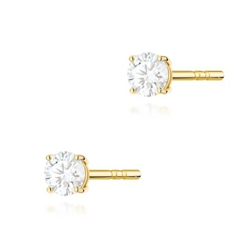 Cercei Aur 14K cu Diamant Natural 0.15 ct