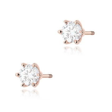 Cercei Aur 14K cu Diamant Natural 0.40 ct Filet cu Protectie - Img 4