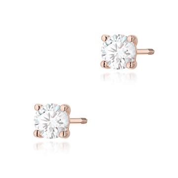 Cercei Aur 14K cu Diamant Natural 0.50 ct Filet cu Protectie - Img 4