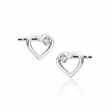 Cercei Aur 14K cu Diamante Naturale 0.01 ct - Img 2