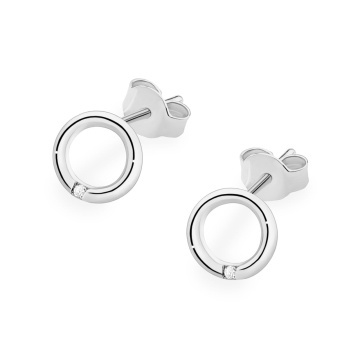 Cercei Aur 14K cu Diamante Naturale 0.01 ct - Img 6