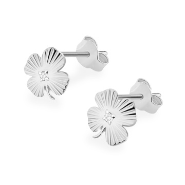 Cercei Aur 14K cu Diamante Naturale 0.01 ct - Img 5