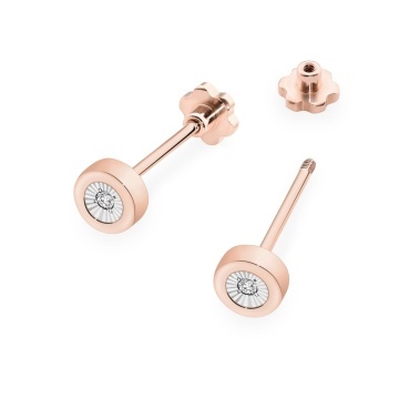 Cercei Aur 14K cu Diamante Naturale 0.03 ct Filet cu Protectie - Img 8