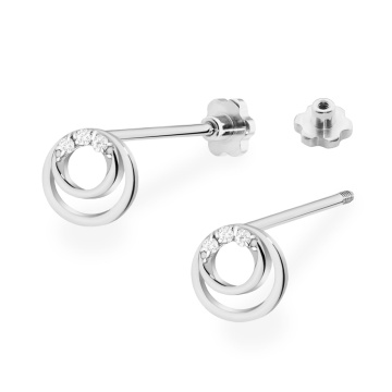 Cercei Aur 14K cu Diamante Naturale 0.03 ct Filet cu Protectie - Img 4