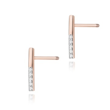 Cercei Aur 14K cu Diamante Naturale 0.05 ct Filet cu Protectie - Img 7