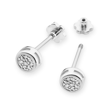 Cercei Aur 14K cu Diamante Naturale 0.08 ct Filet cu Protectie - Img 4