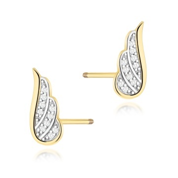 Cercei Aur 14K cu Diamante Naturale 0.10 ct Filet cu Protectie