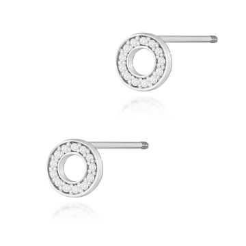 Cercei Aur 14K cu Diamante Naturale 0.13 ct Filet cu Protectie - Img 3