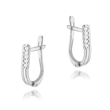 Cercei Aur 14K cu Diamante Naturale 0.15 ct - Img 3