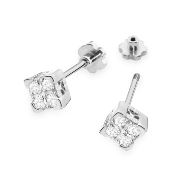 Cercei Aur 14K cu Diamante Naturale 0.16 ct Filet cu Protectie - Img 8