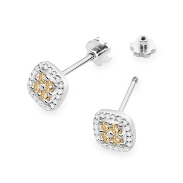 Cercei Aur 14K cu Diamante Naturale 0.20 ct Filet cu Protectie - Img 5