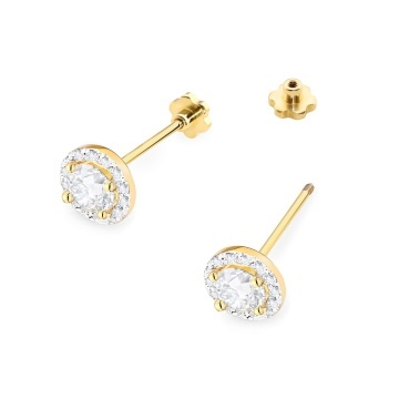 Cercei Aur 14K cu Diamante Naturale 0.74 ct Filet cu Protectie - Img 2