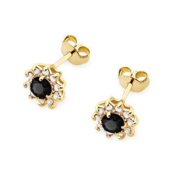 Cercei Aur 14K cu Diamante Naturale Albe si Negre 0.29 ct - Img 2