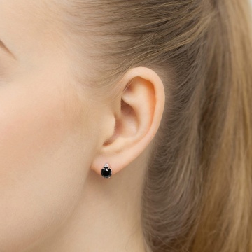 Cercei Aur 14K cu Diamante Naturale Albe si Negre 0.53 ct Filet cu Protectie - Img 4