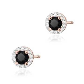 Cercei Aur 14K cu Diamante Naturale Albe si Negre 0.74 ct Filet cu Protectie - Img 4
