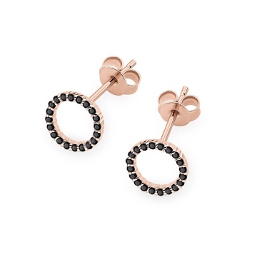Cercei Aur 14K cu Diamante Naturale Negre 0.20 ct - Img 5