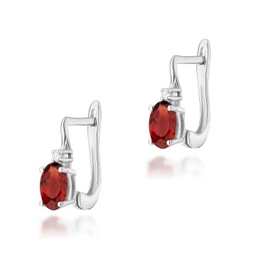 Cercei Aur 14K cu Granat 0.50 ct si Diamante Naturale 0.03 ct - Img 5